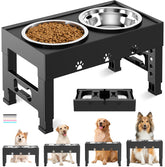 LAKIPETN elevated dog bowls stand assembled for steady, mess-free meals.