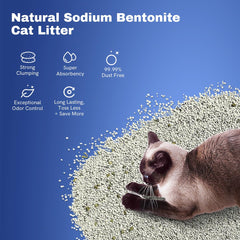 LALAHOME bentonite litter dust-free close-up highlighting tight clumps for clean scooping