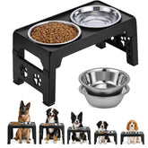 LALOBLUE elevated dog bowls stand assembled for stable meals and neck-friendly dining