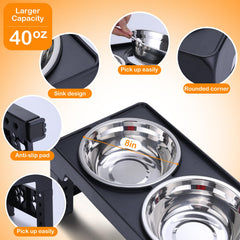 LALOBLUE stainless-steel bowls 40oz provide large capacity for kibble and water