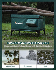 Lamlingo elevated cat shelter base keeps felines dry on muddy ground