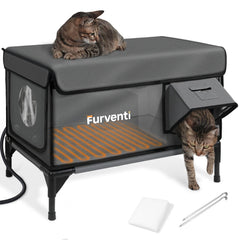 Lamlingo heated cat house camera support inside for remote monitoring of your cat.