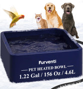 Lamlingo heated water bowl outdoor setup keeps water from freezing in cold weather