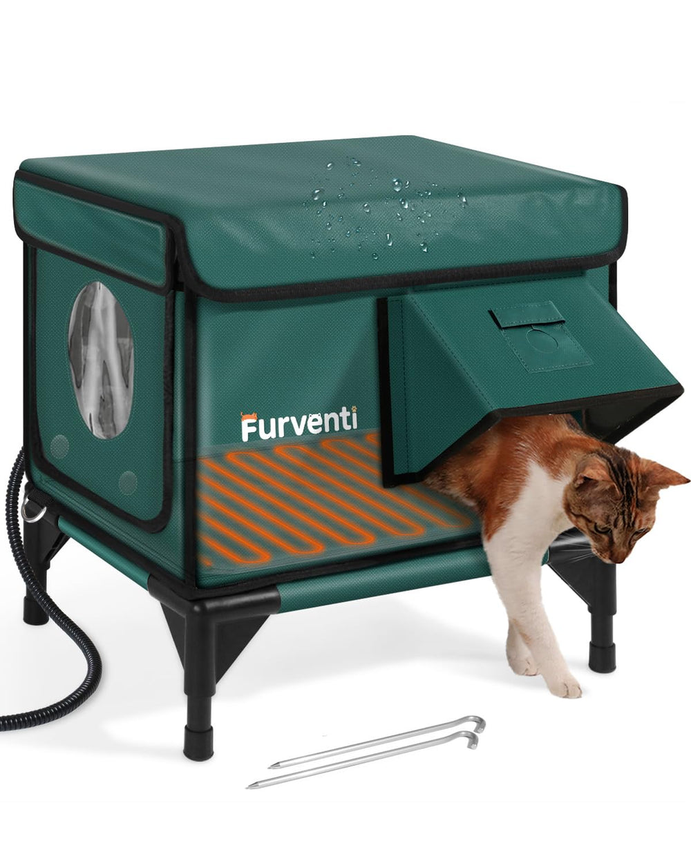 Lamlingo Outdoor Heated Cat House camera-inside view for remote monitoring
