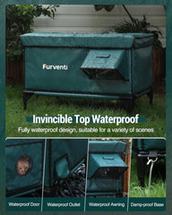 Lamlingo outdoor cat house waterproof-eaves shields entry from rain and snow.