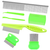 Lamoutor 7Pcs pet flea comb set—durable grooming tools for thorough brushing