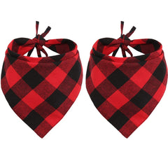 Lamphyface dog bandana Christmas plaid front view for festive pet photos.
