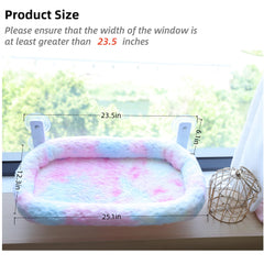 LANERmooos cat window perch side view showing gradient fabric for cozy sunlit naps