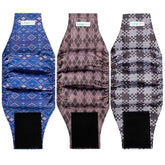 Langsprit male belly bands pack 3 flatlay showing plaid design and adjustable closure