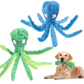 Lanjue blue octopus dog toy highlighting durable squeaky playtime for dogs