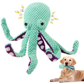Lanjue octopus dog toy green soft-touch exterior for durable chew sessions