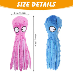 lanjue octopus dog toy purple close-up squeak for interactive play