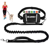 LANNEY hands-free dog leash waist belt enables hands-free walking convenience