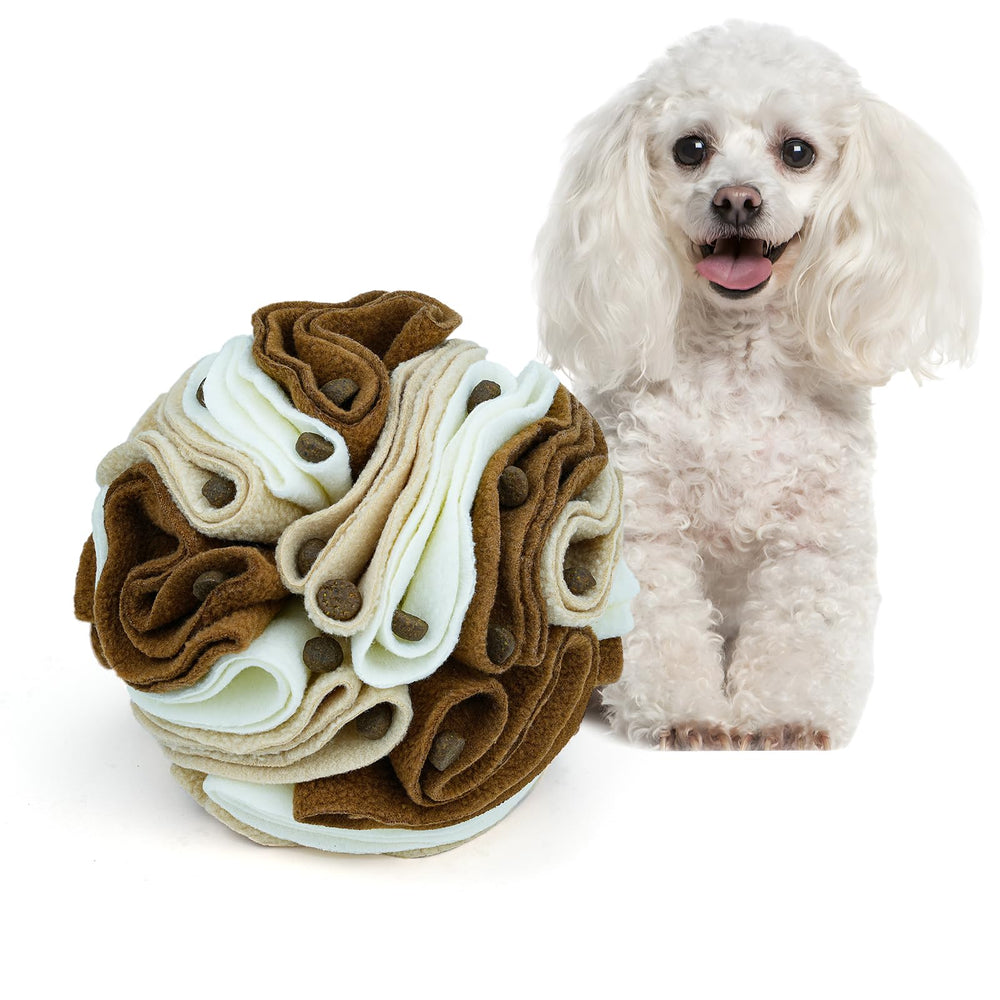 Larimuer Pet Snuffle Ball side view for mental enrichment during play