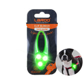 LaRoo dog lights clip-on in green boost nighttime visibility for safer walks
