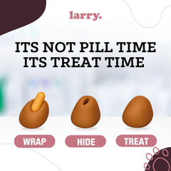 Larry Bacon Pill Wrap wrap-around-pill shows airtight seal to mask taste and smell.