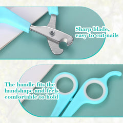 Lasnten nail clipper set with grinder in cyan enables quick, comfortable trims.