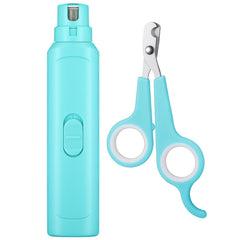 Lasnten bird nail grinder front view with cyan body for gentle grooming.