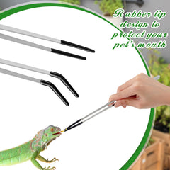 Lasnten rubber-tip reptile tongs protect mouths during feeding.