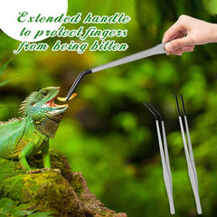 Lasnten stainless steel reptile tongs with lasting durability.
