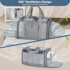 Lawfery cat carrier privacy curtains offer calm privacy during transit.
