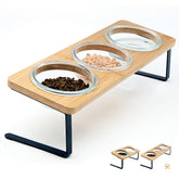 Lawfery Elevated Cat Bowls glass bowls are durable and easy to clean for daily meals.