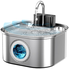 Lawfery Wireless Cat Water Fountain stainless steel body for durable hydration.