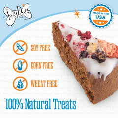 Dairy-free frosting on Pup-Pie offers a light, dog-safe icing experience