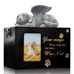 LAZYESTHER dog-urn-ash-box-black shows a sturdy keepsake for cherished ashes