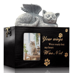 LAZYESTHER cat urn photo frame displays cherished memories in a dignified display