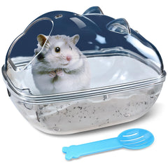 lazyyzal hamster bathroom 360 view lets you observe bathing and digging from all angles.