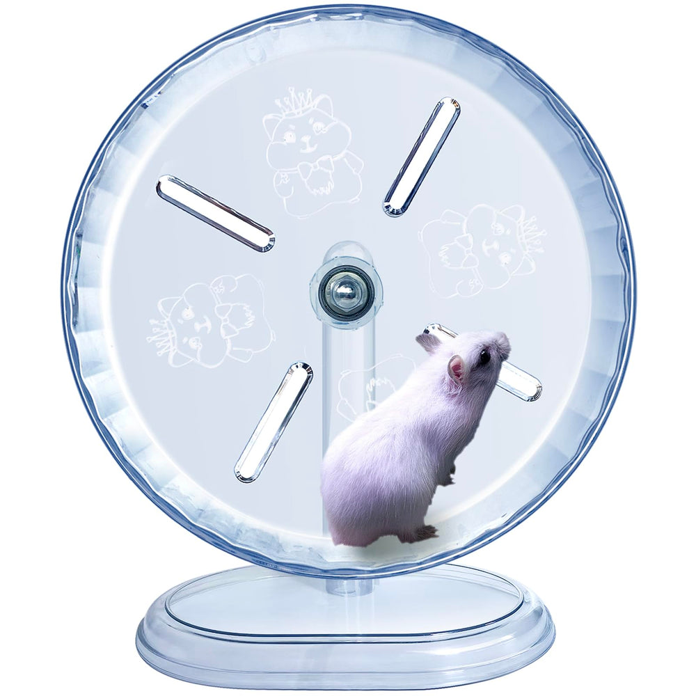 lazYYzal silent hamster wheel with transparent frame promoting quiet exercise for small pets