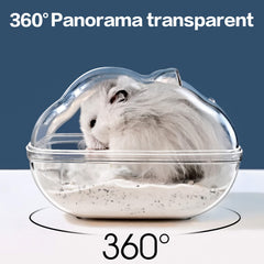 lazyyzal transparent hamster bathroom material provides clear view of your pet’s sand bath.