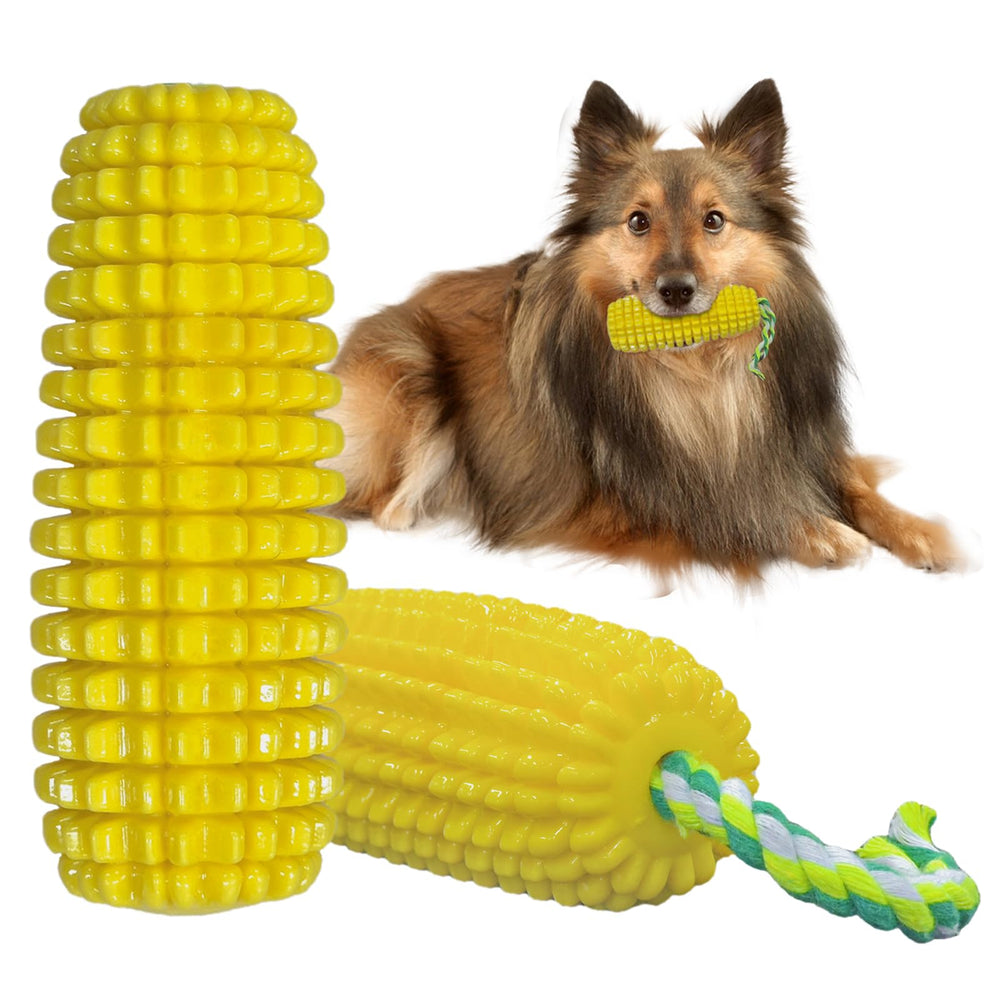 LBCSO corn-shaped toy dental design cleans teeth during chewing sessions.