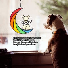 Lcensp rainbow-bridge memorial window hanging displayed in sunlight