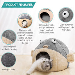 Lcybem cat bed removable pillow gray highlights washable cushion convenience