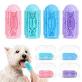 LDIIDII dog-toothbrush finger-kit with colorful design for easy home dental care