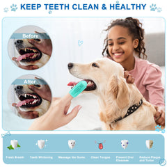 LDIIDII dog-toothbrush demonstrates gum and tongue cleaning capability