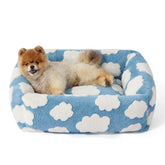 LE SURE cute dog bed rectangle side view showcases supportive corners for cozy elevated naps.