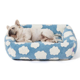 LE SURE dog bed cozy rectangle setup with plush jacquard for stylish comfort