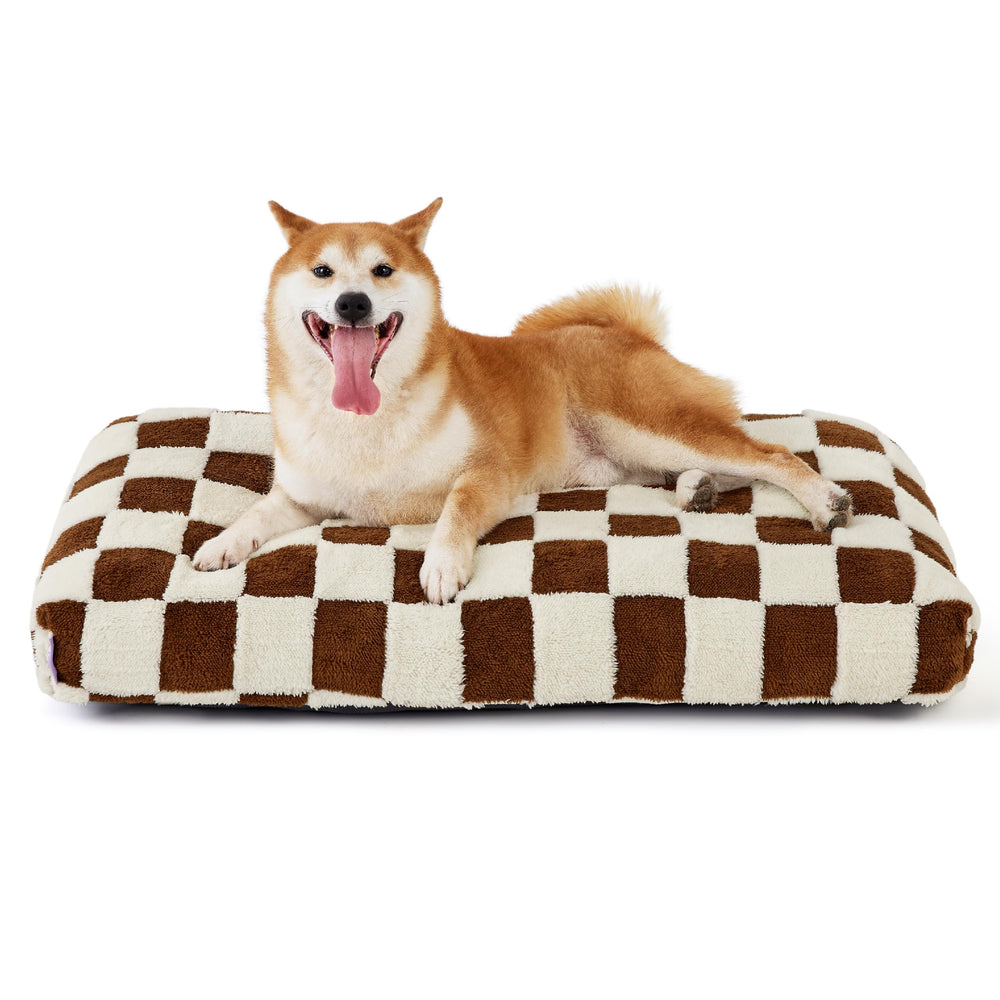 LE SURE dog bed large checkered-foam-cover provides cozy, stylish resting space