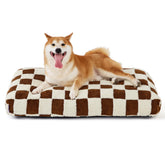 LE SURE dog bed large checkered-foam-cover provides cozy, stylish resting space