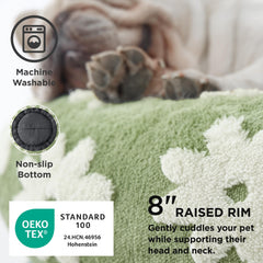 LE SURE Donut Bed raised bolstered edges provide secure head support.