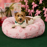 LE SURE Donut Small Dog Bed front view in pink taffy for cozy naps and joint support.
