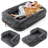 LE SURE foldable human dog bed classic bed view with plush fabric for comfortable lounging