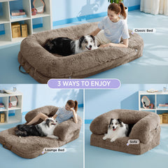 LE SURE foldable bed in lounge mode highlights relaxed posture and cozy lounging.
