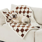 LE SURE Waterproof Dog Blanket double-sided sherpa and jacquard protects furniture while keeping pets snug.