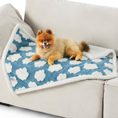 LE SURE blue Sherpa side provides plush warmth for couch snuggles