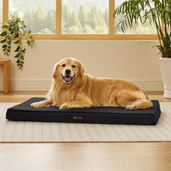 LE SURE XL dog bed cover back view shows durable black fabric for lasting use