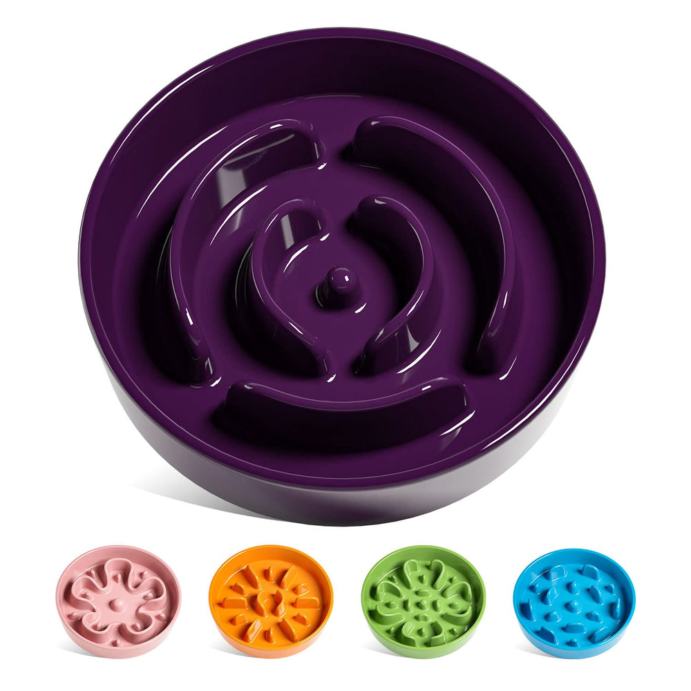 LE TAUCI ceramic slow feeder bowl front view with stable non-slip base for mess-free meals